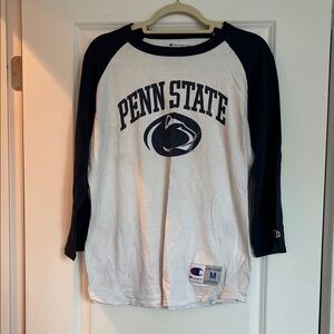 Champion Vintage Penn State Navy and White Raglan Shirt